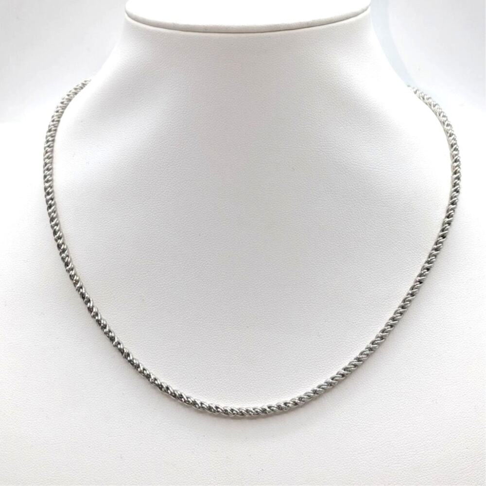 Silver Tone Wheat Chain 17" Necklace 14.53g